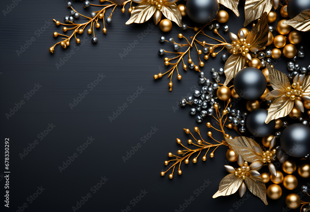 Fototapeta premium Christmas composition. Frame made of snowflakes