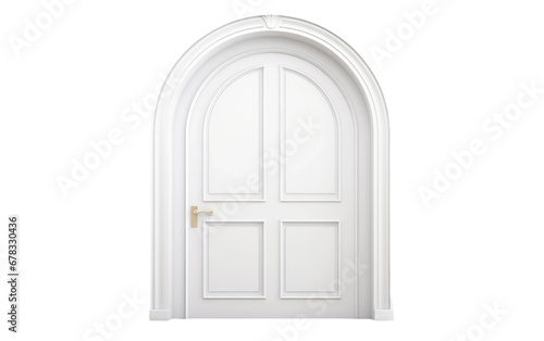 Full White Aurora Arch Door Isolated On a Clear Surface or PNG Transparent Background.