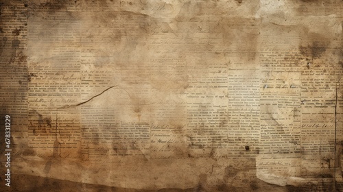 Realistic Photo of Newspaper Paper Grunge Vintage Old Aged Texture Background
