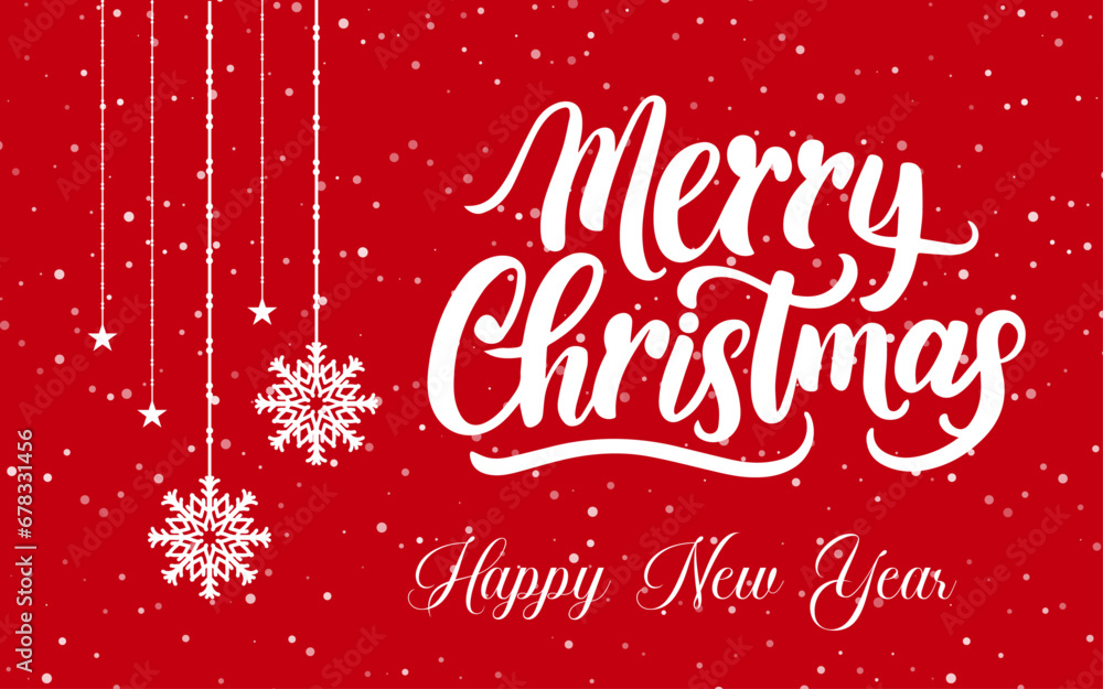 Merry Christmas Lettering with decoration