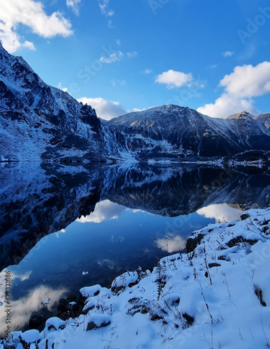 black lake in the Winter Mountains