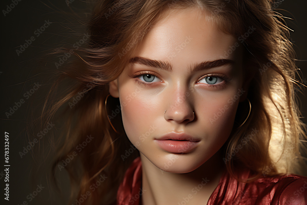 Portrait of woman with radiant beauty (AI generated) Portrait of woman with radiant beauty (AI generated)
