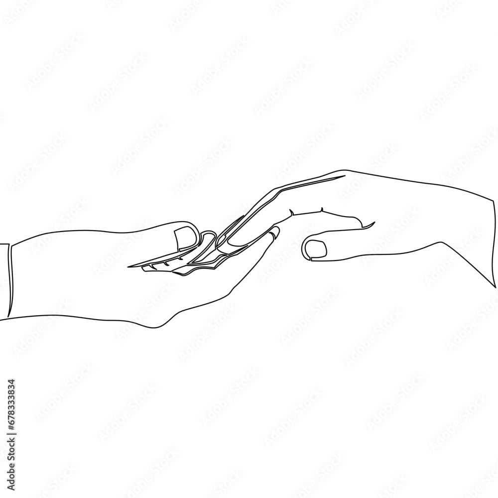 Continuous line drawing hands of lovers holding each other icon vector illustration concept Continuous line drawing hands of lovers holding each other icon vector illustration concept