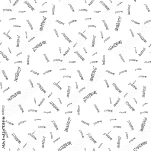 Embroidery seamless pattern. Black lines on white background. 