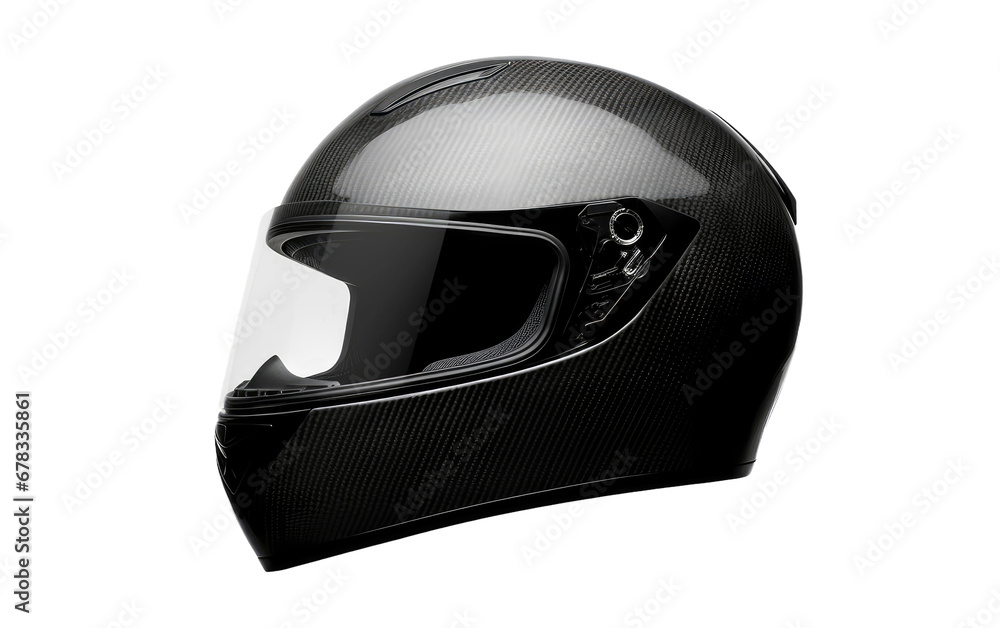 Carbon Fiber Helmet With Jet Black Color Isolated On a Clear Surface or PNG Transparent Background. Carbon Fiber Helmet With Jet Black Color Isolated On a Clear Surface or PNG Transparent Background.