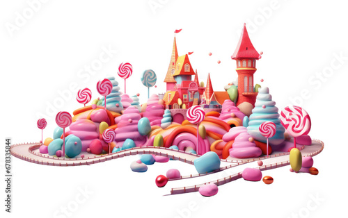 Amazing Candy Land Adventure Game Isolated On a Clear Surface or PNG Transparent Background.