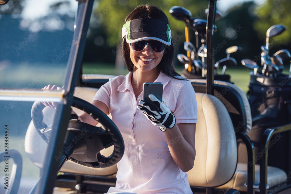 Woman playing golf