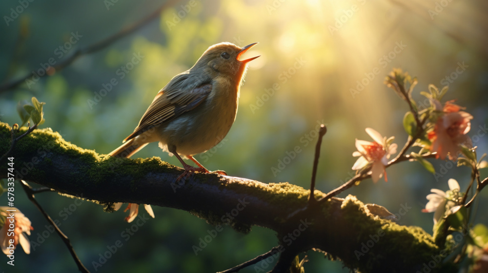 A sparrow on the branch of tree