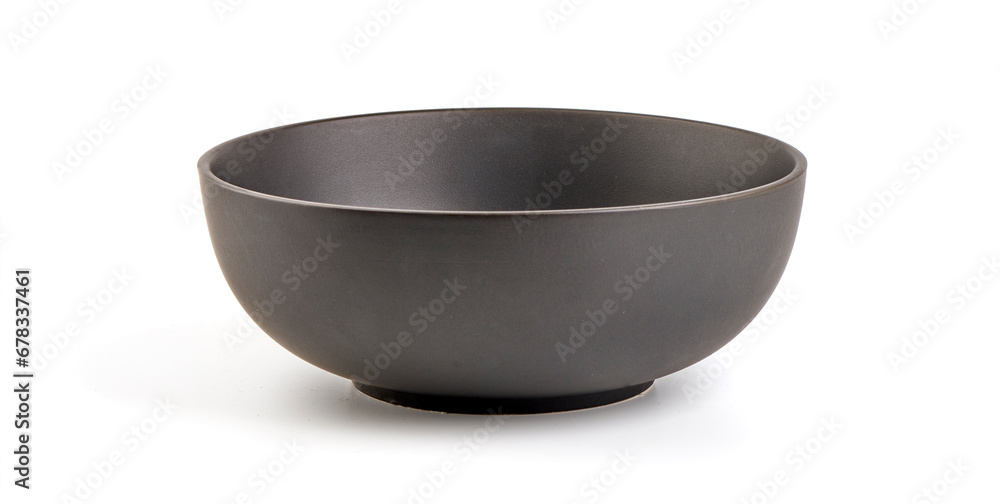 Ceramic black matte bowl, isolated on white background. Ceramic black matte bowl, isolated on white background.