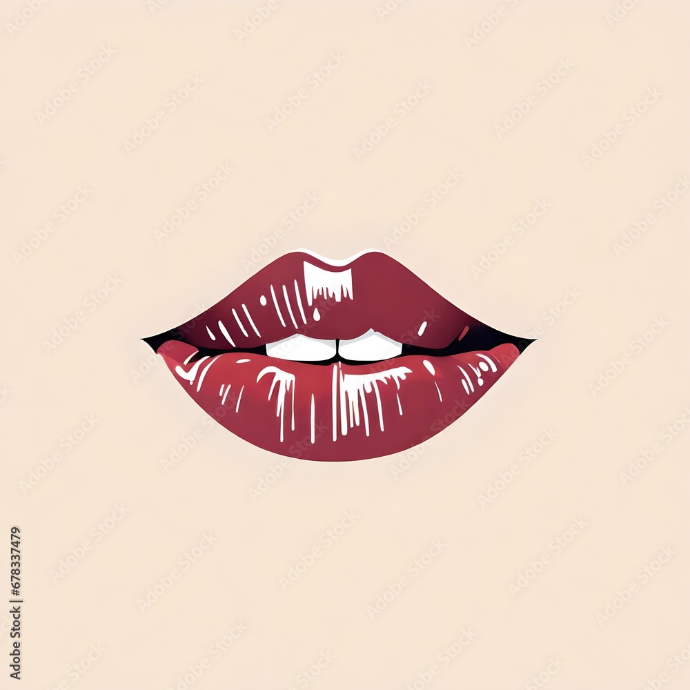 An illustration of a woman's full pouty lips An illustration of a woman's full pouty lips