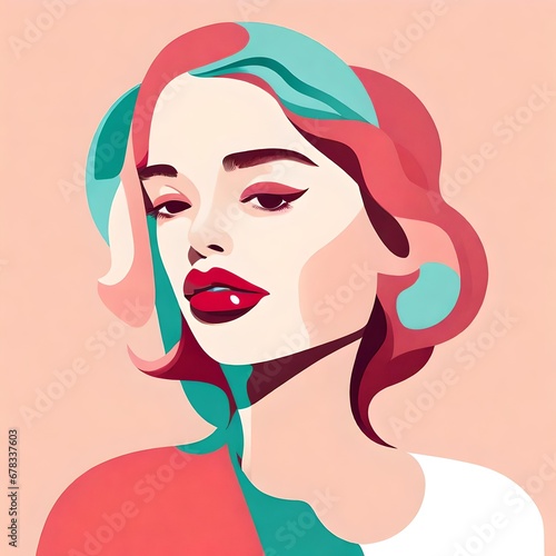 An illustration of a woman's full pouty lips