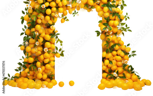 Citrus Cascade Door New Design Isolated On a Clear Surface or PNG Transparent Background. photo