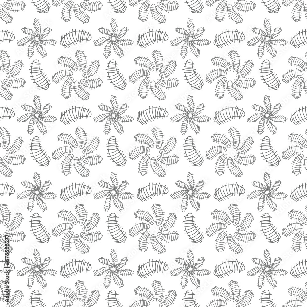 doodle flowers abstract seamless pattern background
