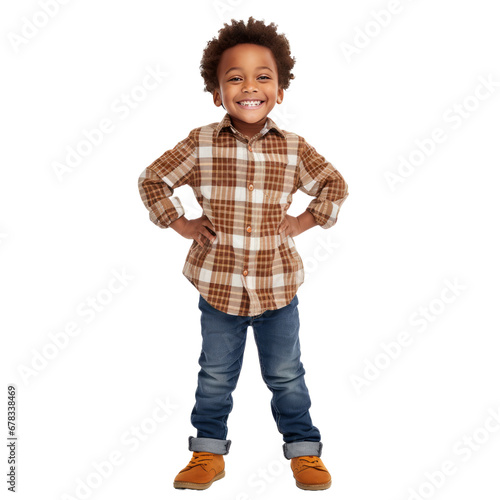 cute african american boy isolated on transparent background