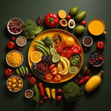 overhead view of a person eating healthy food