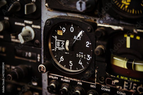 Tableau sur toile Cockpit of an airplane.