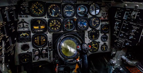 Canvas Print Cockpit of an airplane.