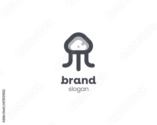 Creative minimalist jelly fish logo