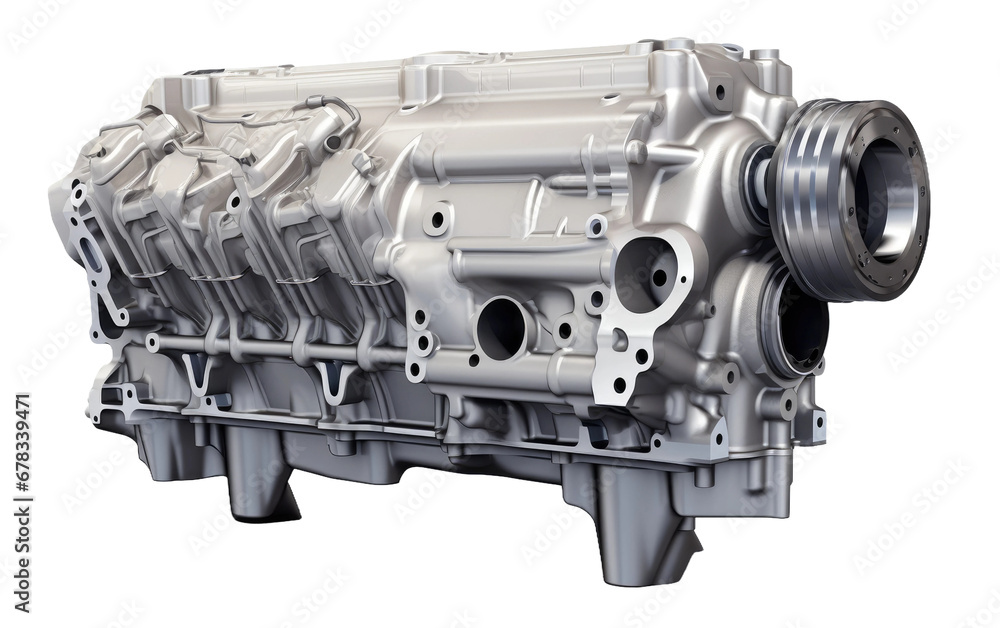 Naklejka premium Crank case Model of Machine on a Clear Surface or PNG Transparent Background.