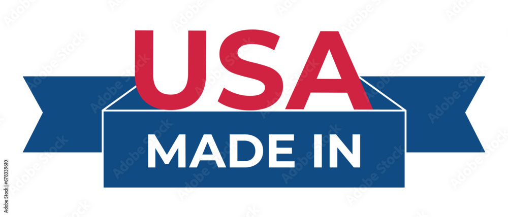 Made in USA sign. Flat style.