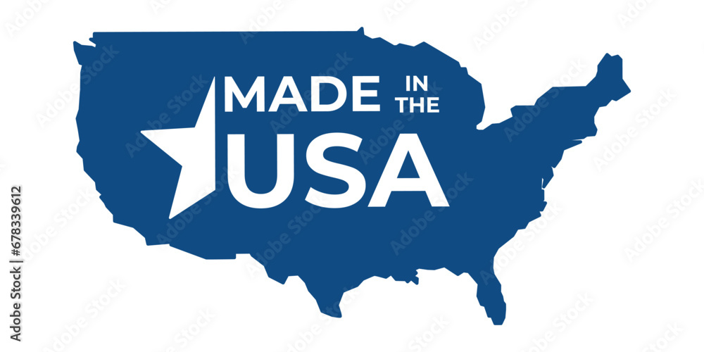 Made in USA emblem. Flat symbol.