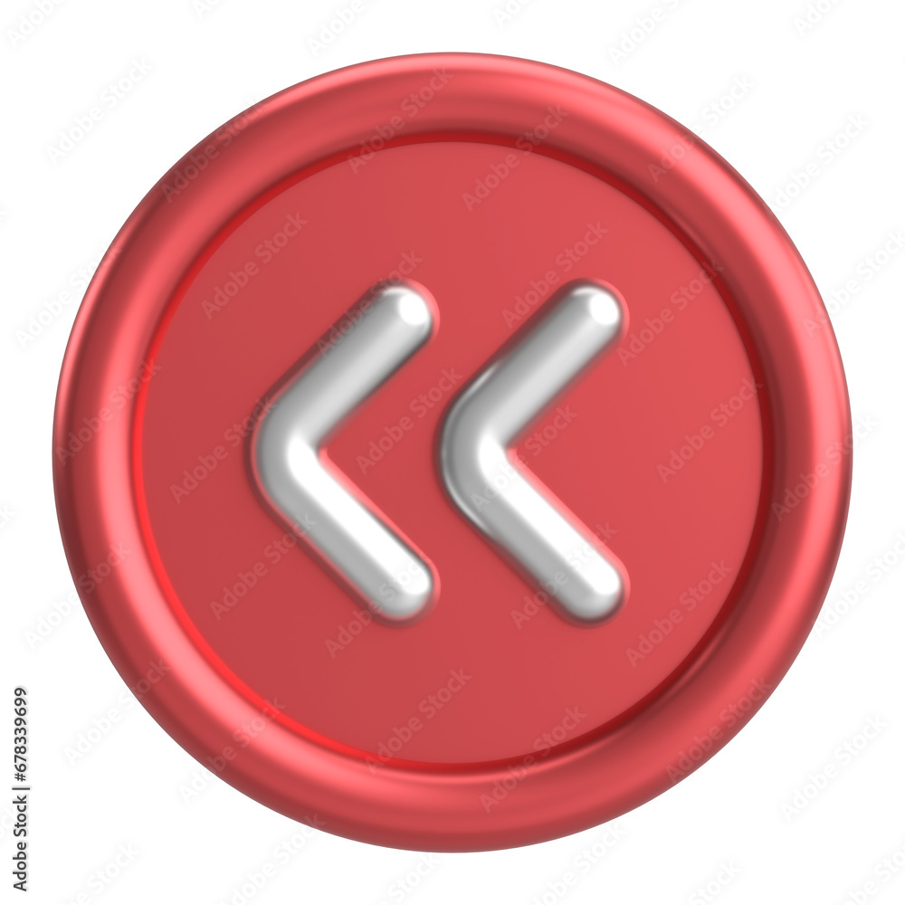 Previous button. Back button. 3D illustration. Previous button. Back button. 3D illustration.