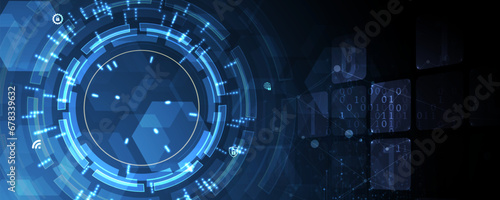 Technology abstract futuristic science background for internet business. Big data concept. Handmade Vector.