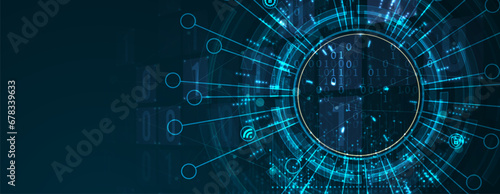 Technology abstract futuristic science background for internet business. Big data concept. Handmade Vector.