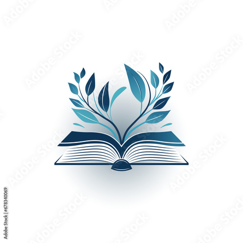 Logo book blue color vector icon