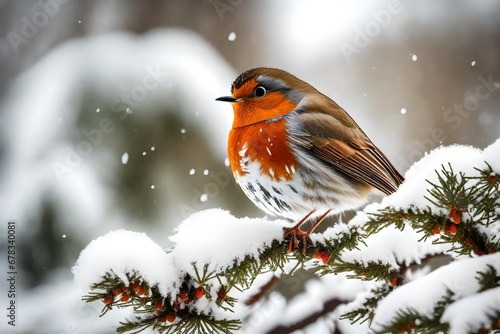robin on a branch © art design
