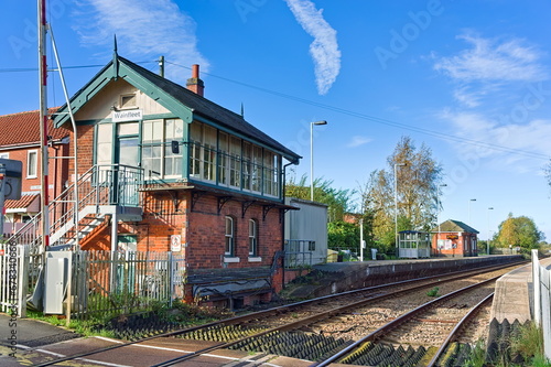 The old signal box near the railway station in Wainfleet all saints. UK photo