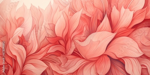 beautiful abstract red pencil drawing floral design background. beautiful Generative AI AIG32