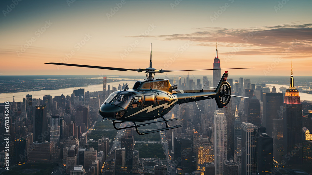 helicopter in flight over city helicopter in flight over city