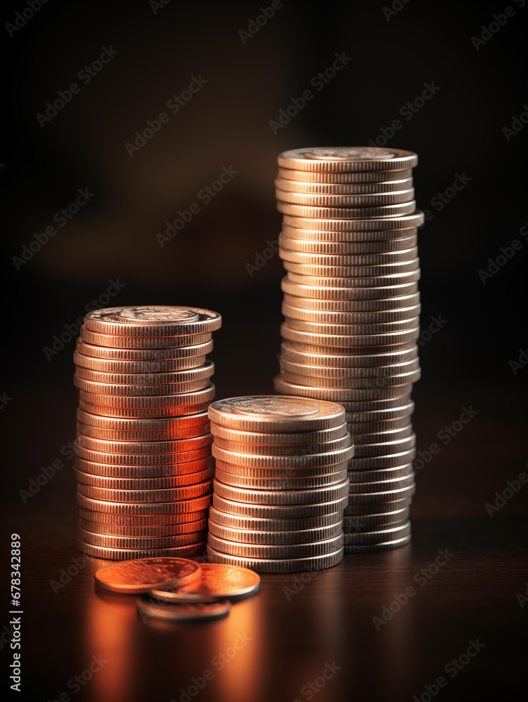 Stacks of different gold coins on black background. Vertical banner design for money business, stock exchange, economy, finance, investment, cryptocurrency, bank savings. Stacks of different gold coins on black background. Vertical banner design for money business, stock exchange, economy, finance, investment, cryptocurrency, bank savings.