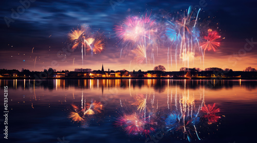 fireworks over water © Piotr