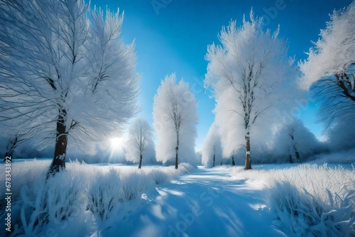 winter landscape with trees © art design