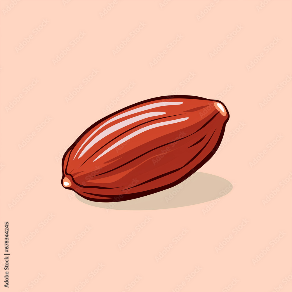 Simple graphic of a ripe Date fruit. Flat clean cartoon 2D illustration style Simple graphic of a ripe Date fruit. Flat clean cartoon 2D illustration style