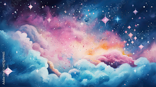 background with pastel cosmic space sky astronomy - by generative ai