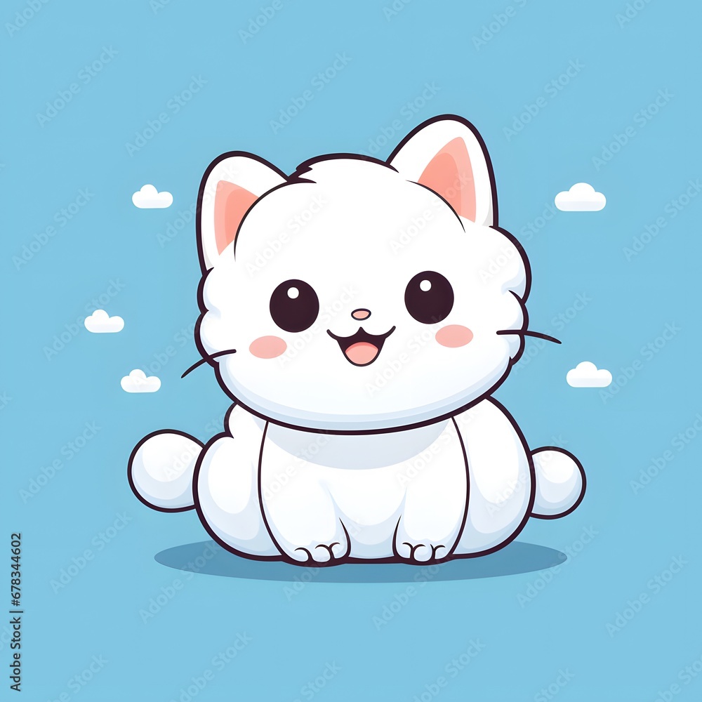 Fototapeta premium Simply Adorable: Cute Shoulder-Up Cartoons in Casual Flat Colors