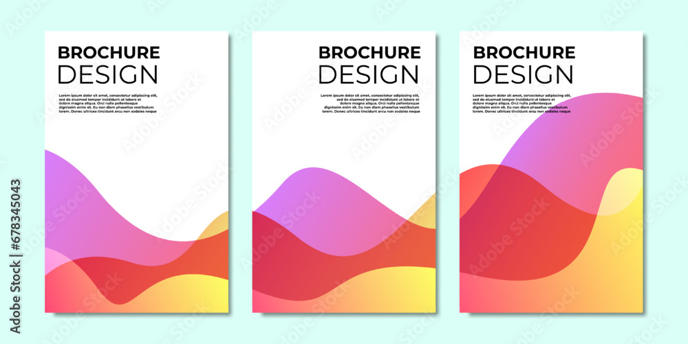 Modern brochure design with gradient and wavy style