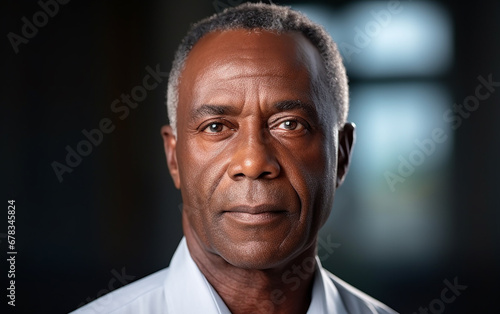 Senior african american businessman in formal wear isolated on dark background.