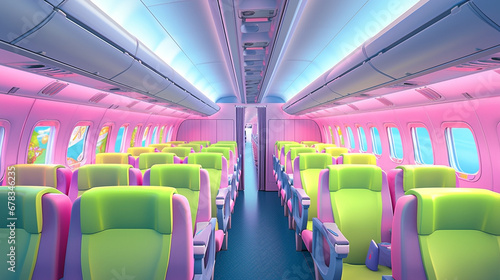 Airplane cabin design. AI Generated