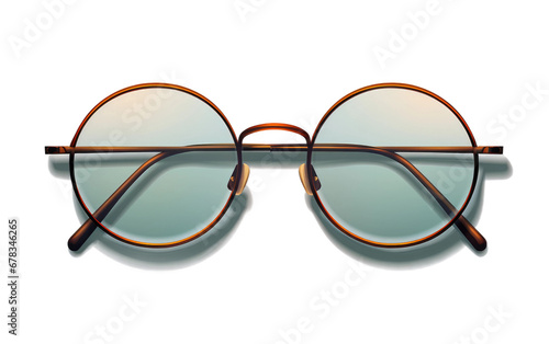 Flaw less Clarity Round Spectacles on a Clear Surface or PNG Transparent Background.