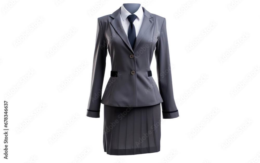 Flight Attendant Uniform For Girl on a Clear Surface or PNG Transparent Background. Flight Attendant Uniform For Girl on a Clear Surface or PNG Transparent Background.