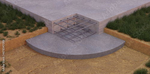 construction scheme, layers of concrete and reinforcement