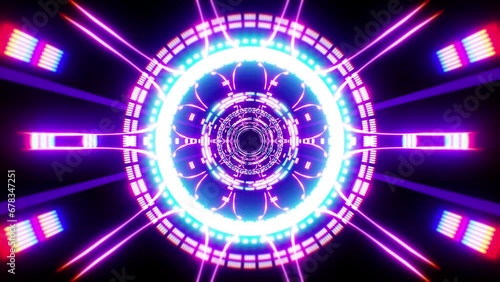 Shining Neon tunnel vj loop photo