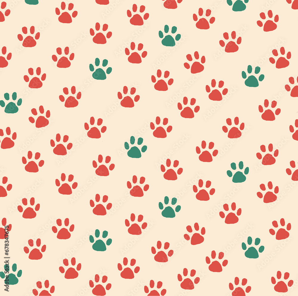Motif trace de patte Motif trace de patte