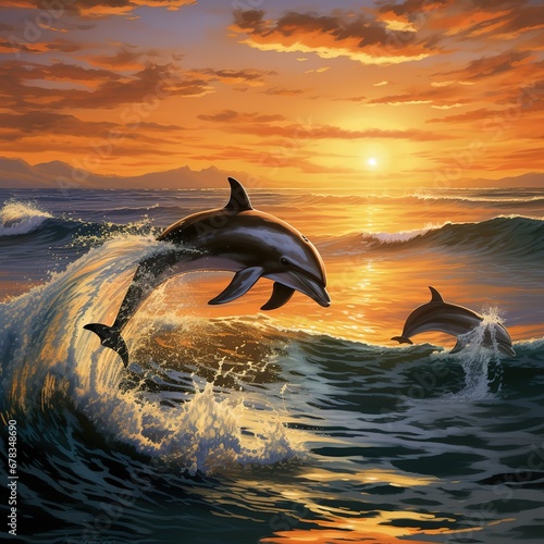 dolphins in the sea © Vasili