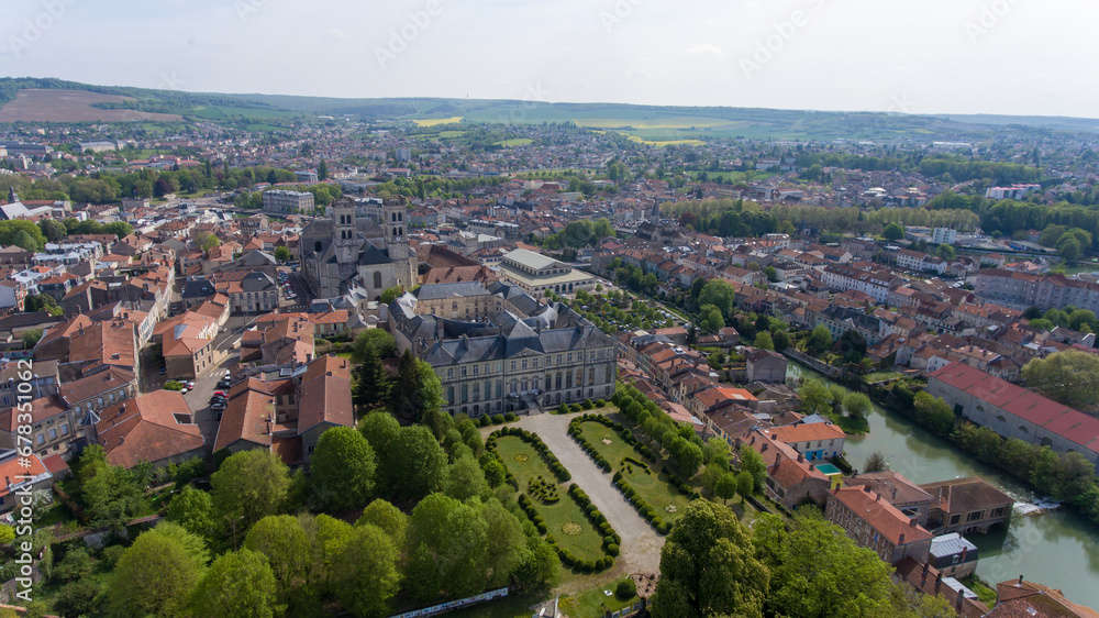 Verdun's historic town center from a bird's-eye view