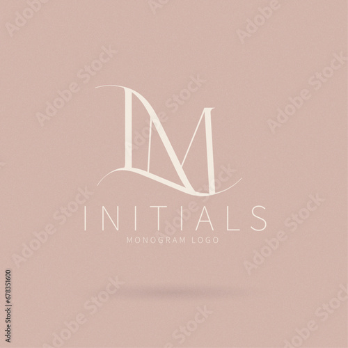 LM letter logo, LM Typography Initial Letter Brand Logo, Minimalist Wedding Monogram Logo, Typographic Line Monogram Logo, LM brand logo